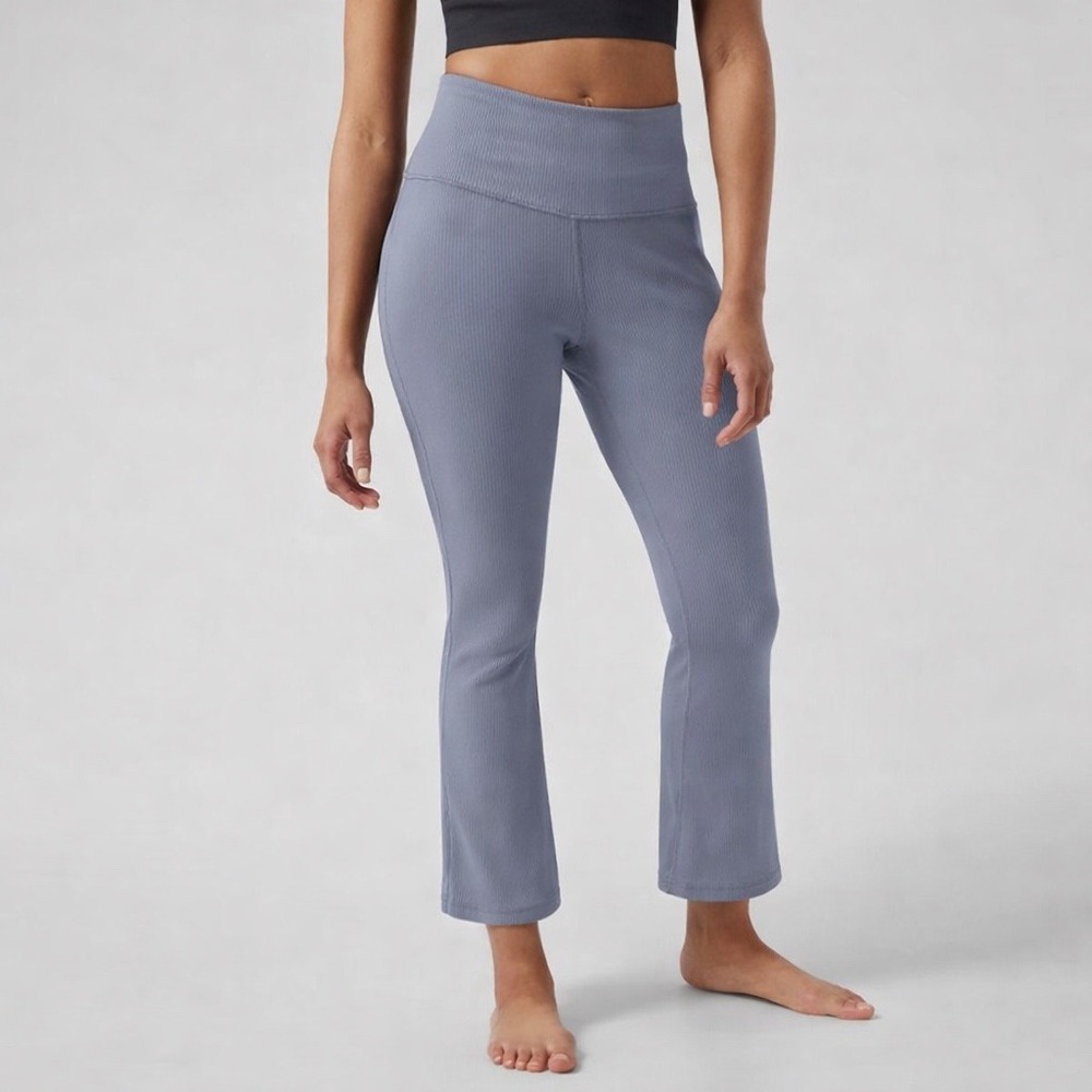 Athleta Elation Rib Crop Flare Pants 3/4 XL‎ Athleisure Performance Work Casual